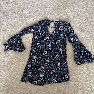 American Eagle Outfitters Dress in Black and Blue Floral